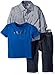 Nautica Boys' Three Piece Set with Long Sleeve Check Woven Shirt, Tee and Pant