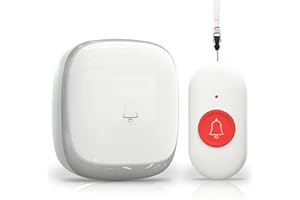 Wireless Caregiver Pager, Fall Alert Devices for Elderly, Panic Button 500+ft for Home/Elderly/Pregnant Women/Disabled,1 Rece