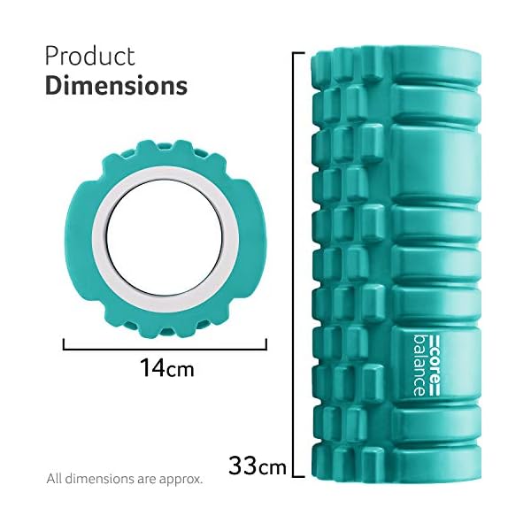 Core Balance Foam Roller for Deep Tissue Muscle Massage, Trigger Point Grid Sports Massager, Fitness Gym Physio