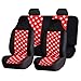 FH Group Full Set Car Seat Covers Red Black Cloth - Universal Fit Automotive Seat Covers, 1 Piece Front Seat Covers, Solid Back Seat Cover, Washable Car Seat Cover for SUV, Sedan, Van, Car Accessories