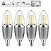 gezee LED Candelabra Bulb, Non-Dimmable, 100 Watt Equivalent, 12W LED Candle Bulbs, Daylight White 6000K, 120V, 1200Lumens, E12 Base, Chandelier Bulbs, Torpedo Shape(4-Pack)