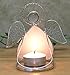 Grandmother Candle Holder - Glass Angel Tealight Candleholder with Flowers - Grandmas are Angels On Earth