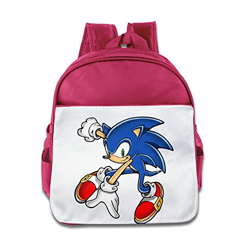 JXMD Custom Funny Sonic The Hedgehog Kids Schoolbag For 1-6 Years Old Pink