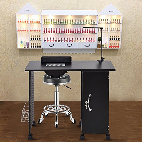 Nail Table,WaterJoy Steel Frame Nail Station Table,Manicure Salon Spa