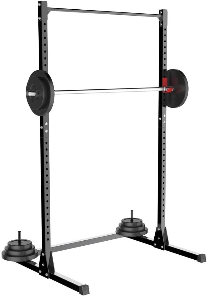 Yaheetech Adjustable Squat Rack, Barbell Power Rack Pull Up Bar Dip Exercise Stand Bench Press