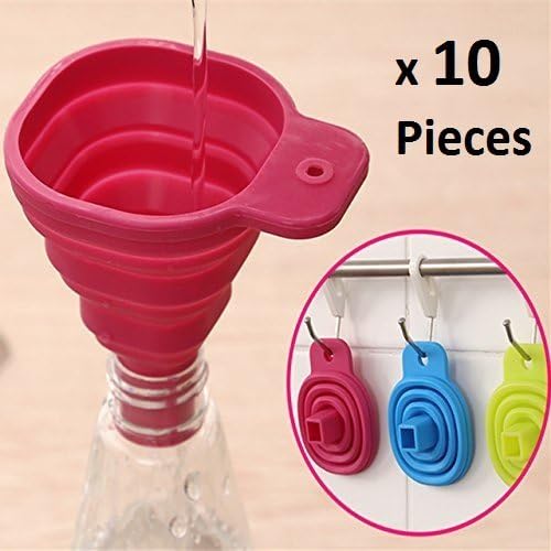 FoodyMine 1pc New Mini Silicone Gel Foldable Collapsible Style Funnel Hopper Kitchen cooking tools