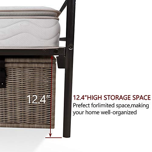 DUMEE Queen Size Metal Bed Frame with Headboard and Footboard Mattress