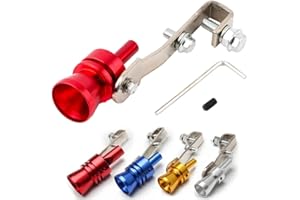 INBOXXE Exhaust Pipe Oversized Roar Maker for Cars and Motorcycles, Car Turbo Sound Whistle Car Exhaust Sound Booster, Exhaust Tailpipe Blow Off Valve Bov Aluminum Universal Auto Accessories (M, Red)