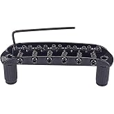 Alnicov Guitar Parts Saddle Bridge for Mustang Electric Guitar fit Jazzmaster Instrument Accessories,Black