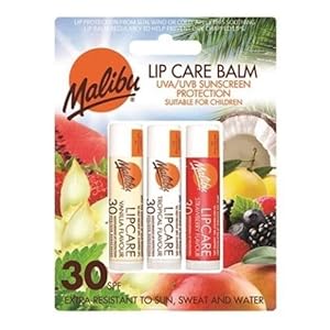 Malibu-Lip-Care-Balm-Vanilla-Tropical-Strawberry-SPF30 Malibu Lip Care Balm, Vanilla, Tropical, Strawberry, SPF30