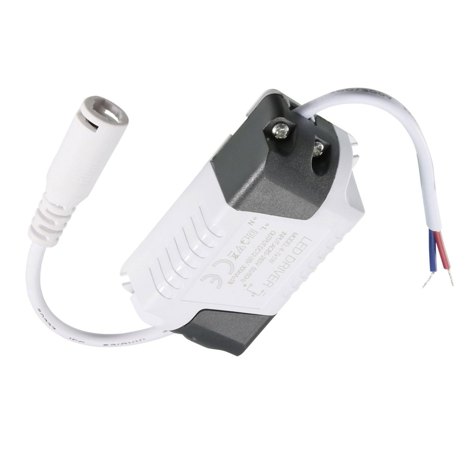 YOKIVE 4-7W Constant Current 300mA LED Driver, AC 85-265V Come with DC Connector | Short Circuit Protection, Great for LED Display (Output 12-26V)