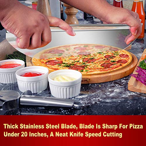 SHANGPEIXUAN Pizza Knife Rocker Cutter Stainless Steel Pizza Rocker 20 Inch
