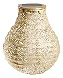 Allsop Home and Garden Soji Stella Pearl Wave Bulb LED Outdoor Solar Lantern, Handmade with Weather-Resistant Tyvek Fabric, Color (Pearl Wave)