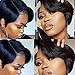 Onefa Cut Wigs for Black Women Short Human Hair Wigs Straight Hair Natural Brazilian Virgin Glueless Wigs Ladies Wigs for Charming Daily Party Cosplay Hairpiece (Black)