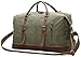 EverVanz Oversized Travel Duffel Bag Canvas Leather Trim Overnight Bag Sport Duffel Shoulder Handbag Large Unisex Weekend Bag