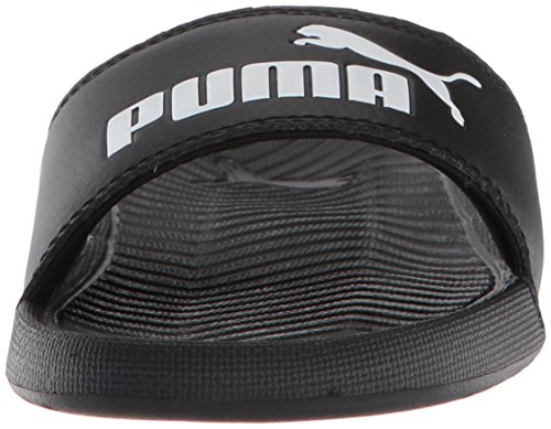 PUMA Unisex Popcat Slide Sandal, Black-White, 6 M US Big Kid - Thumbnail 4