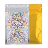 100 Assorted Translucent/Silver/Colored Flat Metallic Foil Mylar Zip Lock Bags Pouch 8.5x13cm (3.3x5.1