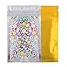 100 Assorted Translucent/Silver/Colored Flat Metallic Foil Mylar Zip Lock Bags Pouch 8.5x13cm (3.3x5.1") (Gold)