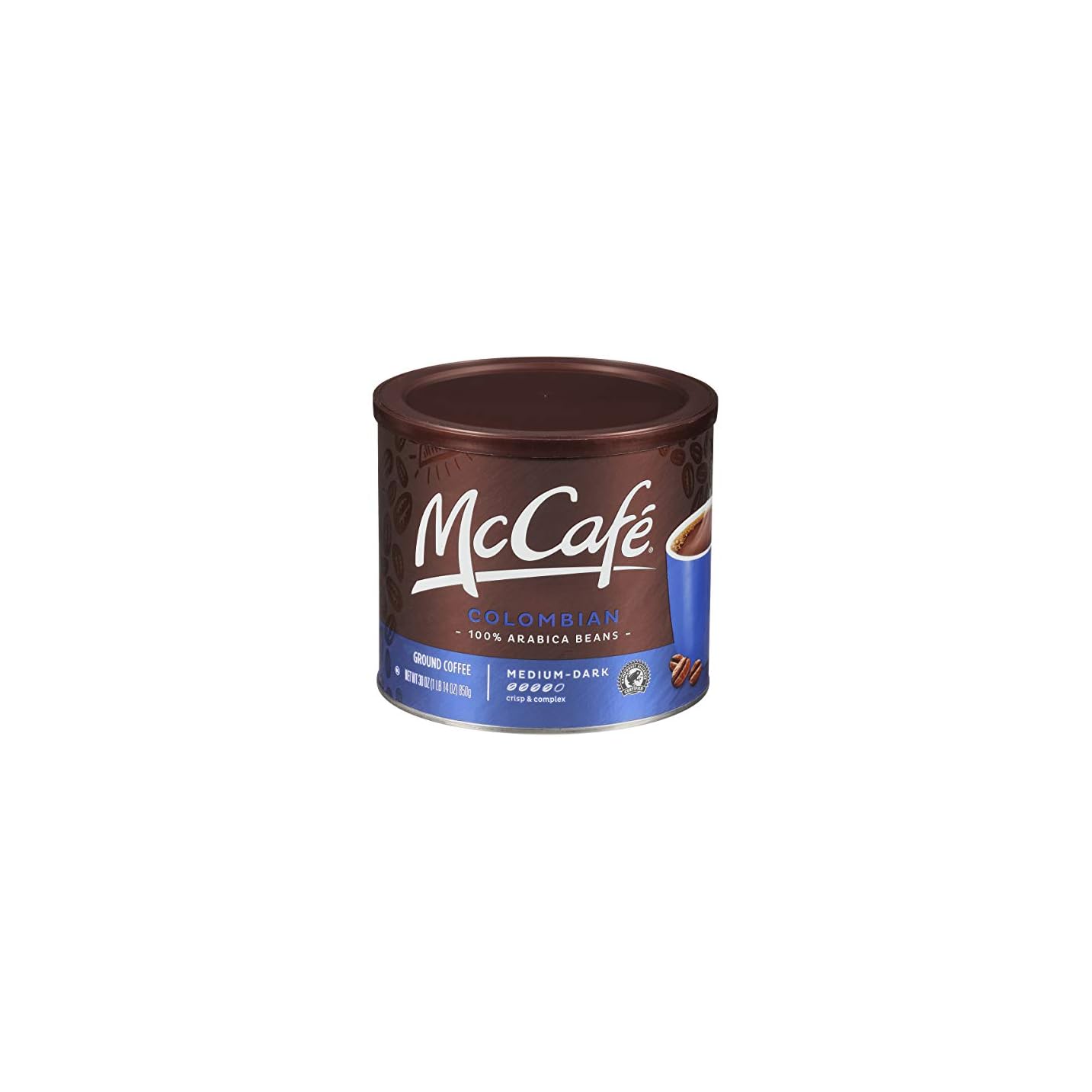 McCafe Medium Dark Roast Ground Coffee, Colombian, 30 Ounce (Pack of 6