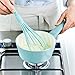 GreenLife Cooking Tools and Utensils, 5 Piece Nylon and Silicone Baking Set with Spatulas Wisk and Brush, Dishwasher Safe, Turquoise