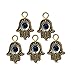 MEIBEADS 20pcs/bag 1319mm Hamsa Evil Eye Bead for Snake Chain Charm for Bracelet jewelay making(blue and gold)