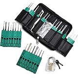 Longans Lock Leather Packing Titanize Scissors Style Tools With32PCS (green)