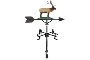 Montague Metal Products 32-Inch Weathervane with Color Elk Ornament