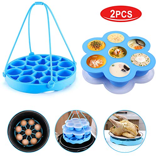 Pressure Cooker Sling[Upgrade Version]Silicone Bakeware Sling for Instant Pot 6 Qt/8 Qt,Silicone Steamer with Handles Compatible with Other Brand Multi-Function Cookers(Blue) - Thumbnail 6