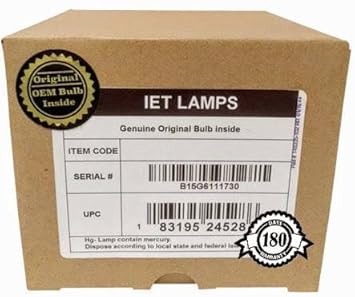 IET Lamps - Lámpara de Repuesto para proyector Epson VS220 con ...