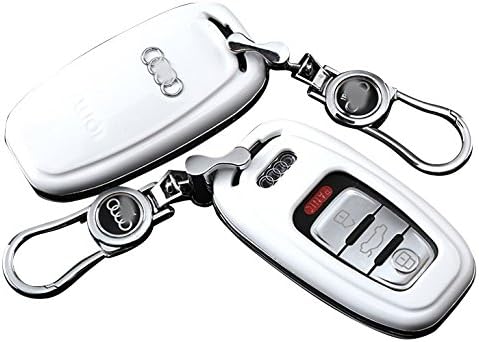 ALL ABOUT PRODUCT Car Remote Keyless Entry Key Case Cover Fob Shell for Audi A3 A4 A5 A6 A7 A8 Q7 (White)