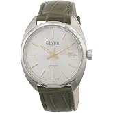 Gevril Men's Five Points Swiss Automatic Watch, Genuine Italian Leather Strap