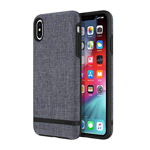 Incipio Carnaby Stylish Slim Protective Case for iPhone Xs Max (6.5") with Soft Premium Fabric and Anti-Slip Grip - Blue