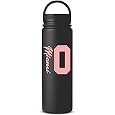 ALLNTRENDS Miami 10 Water Bottle Sport Miami Soccer Vacuum Bottle 24Oz (Black)