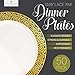 ELITE SELECTION Disposable Plastic Party Plates - 50 Pack Premium Quality 10.25” Dessert Plate - Elegant Round Cream Plate with Gold Lace Design - Ecofriendly Kitchen Dinnerware