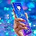 Tznzxm for Note 9 Case Glitter Floating Flowing Flexible TPU Gradient Quicksand Series Anti-Scratch Shockproof Bling Diamond Sparkly Defender Protective Case for Galaxy Note 9 Blue & Purple