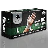 Gorilla Supply Heavy Duty Vinyl Gloves Large Box of 100 Powder Free 4mil Disposable