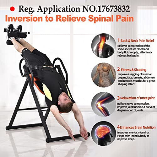 Teclor Inversion Table for Back Pain Relief, 350 lbs Capacity Strength