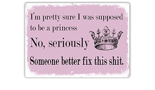 Amazon Com Louis Pretty Sure Princess Crown Pink Metal Wall