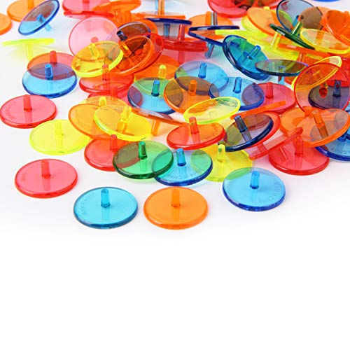 sansheng 100PCS Plastic Circular Transparent Golf Position Mark and Baseball Position Mark/Position Markers for Upright bass (Random Colors)