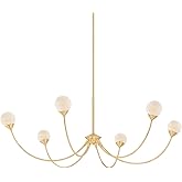 Mitzi H1051806-AGB Natasha - 6 Light Chandelier - 18 Inches Tall and 48 Inches Wide - Aged Brass