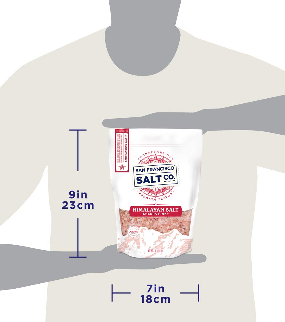 Sherpa Pink Gourmet Himalayan Salt - 4 lbs. Coarse Salt (Qty. 2 x 2 lb. bags) - For Grinders and Salt Mills : Grocery & Gourmet Food