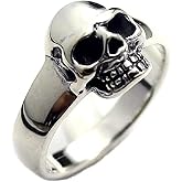 COSUMOSU 925 Sterling Silver Skull Ring – Punk Biker Gothic Statement Ring for Men and Women, Unisex Heavy Metal Jewelry