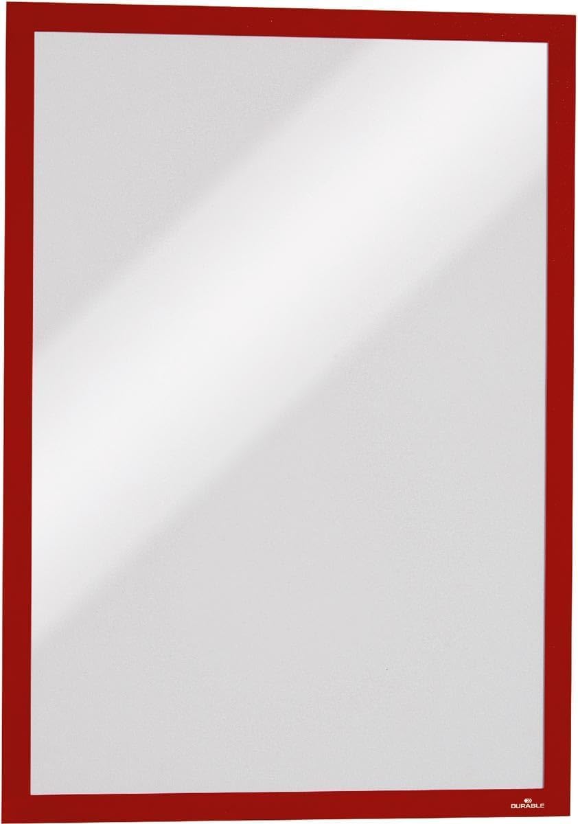 Durable DURAFRAME A3 Magnetic Display Frames for Metal Surfaces - Anti-Glare Sign and Poster Holders - 5 Pack - Red - Perfect for Fridges and Whiteboards