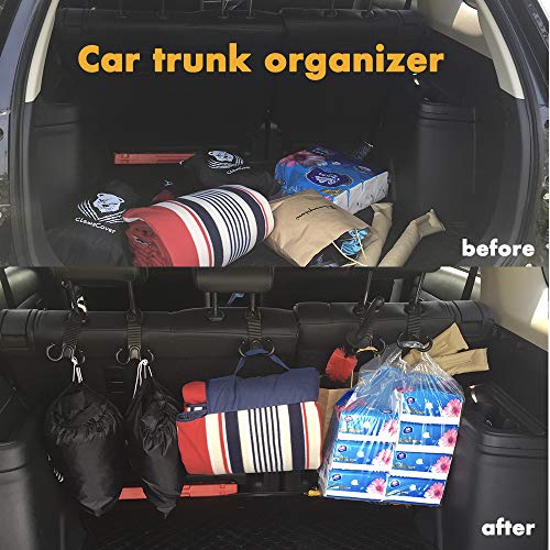 2 Pack Car Interior Headrest Hooks Back Seat Auto Hanger Universal Trunk Organizer Storage for Clothes Coats Diapers Umbrella Purses Handbag Hat Grocery Bag Backpack Drop Stop Gadget Car Accessories