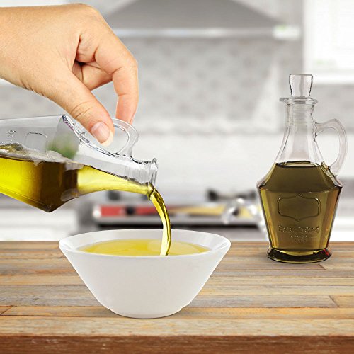 Tabletop Cruets Dispenser 9.5 oz. Oil and Vinegar Bottles Set of 2, with Handles and Airtight Glass Stopper - Thumbnail 4