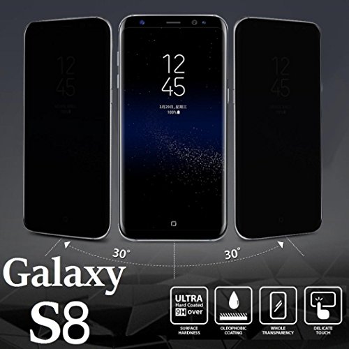 MChoice for Samsung Galaxy S8 Plus Privacy Full Screen Protector Anti-Spy Tempered Glass Black