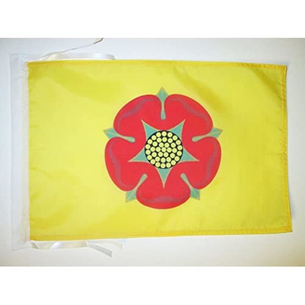AZ FLAG - Lancashire New county Flag - 18'' x 12'' - 100% Polyester County of Lancashire - England Small Banner with Two Cords - Fade Resistant - Vivid Colors - 18x12 in - 45x30 Cm
