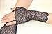 YunKo Short Lace Gloves UV Protection Fingerless Gloves Prom Party Driving Wedding (Black)