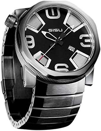 Bravado Q4 Quartz Men's Watch, Black"Cross" Dial, Stainless Steel Bracelet (Model: BQ4-50-SS)