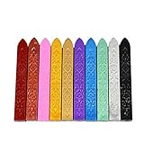 Reapedon Sealing Wax Sticks without Wick For Postage Letter Retro Vintage Wax Seal Stamp,10 Pieces (Assorted Colors)